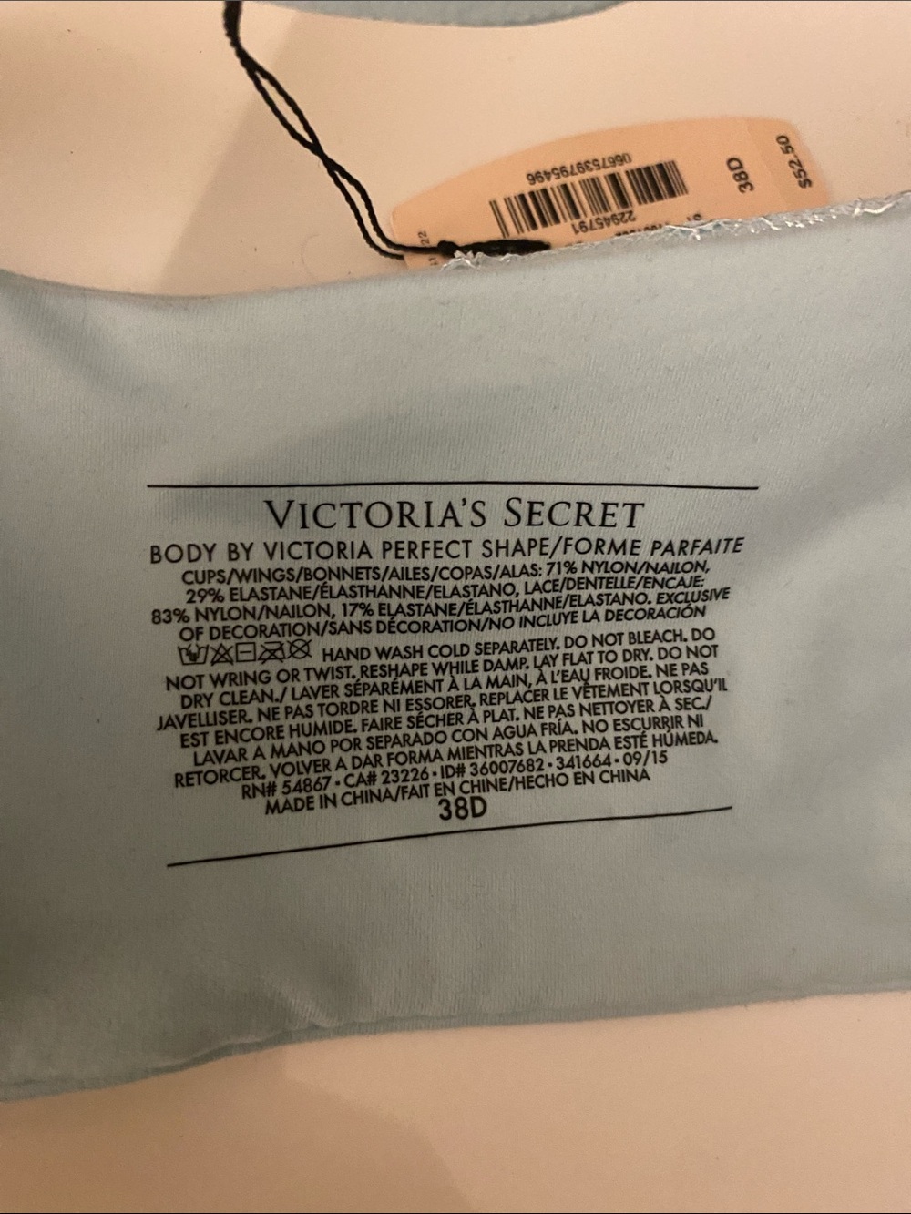 Victoria’s Secret Body by Victoria Perfect Shape Bra - Size 38D - Picture 6 of 6
